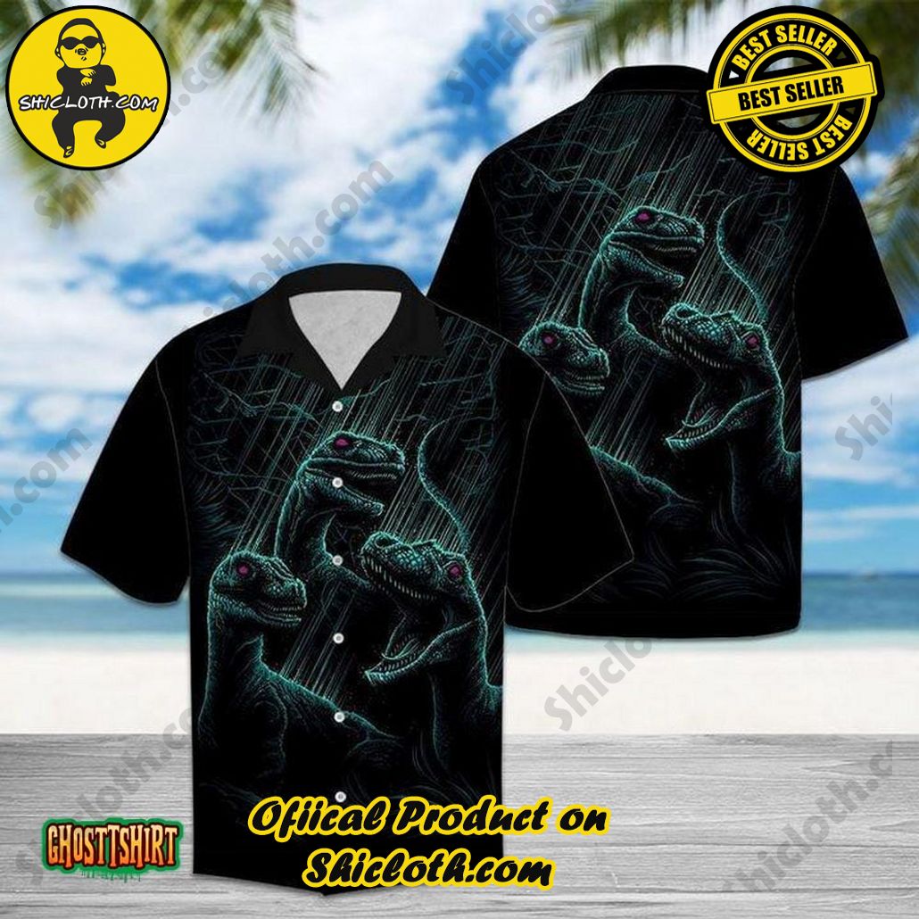 Discover the Perfect Beachwear: Shicloth's Stylish Summer Shirts for Your Next Vacation 37 Amazing Dinosaur Black Aloha Hawaiian Shirt
