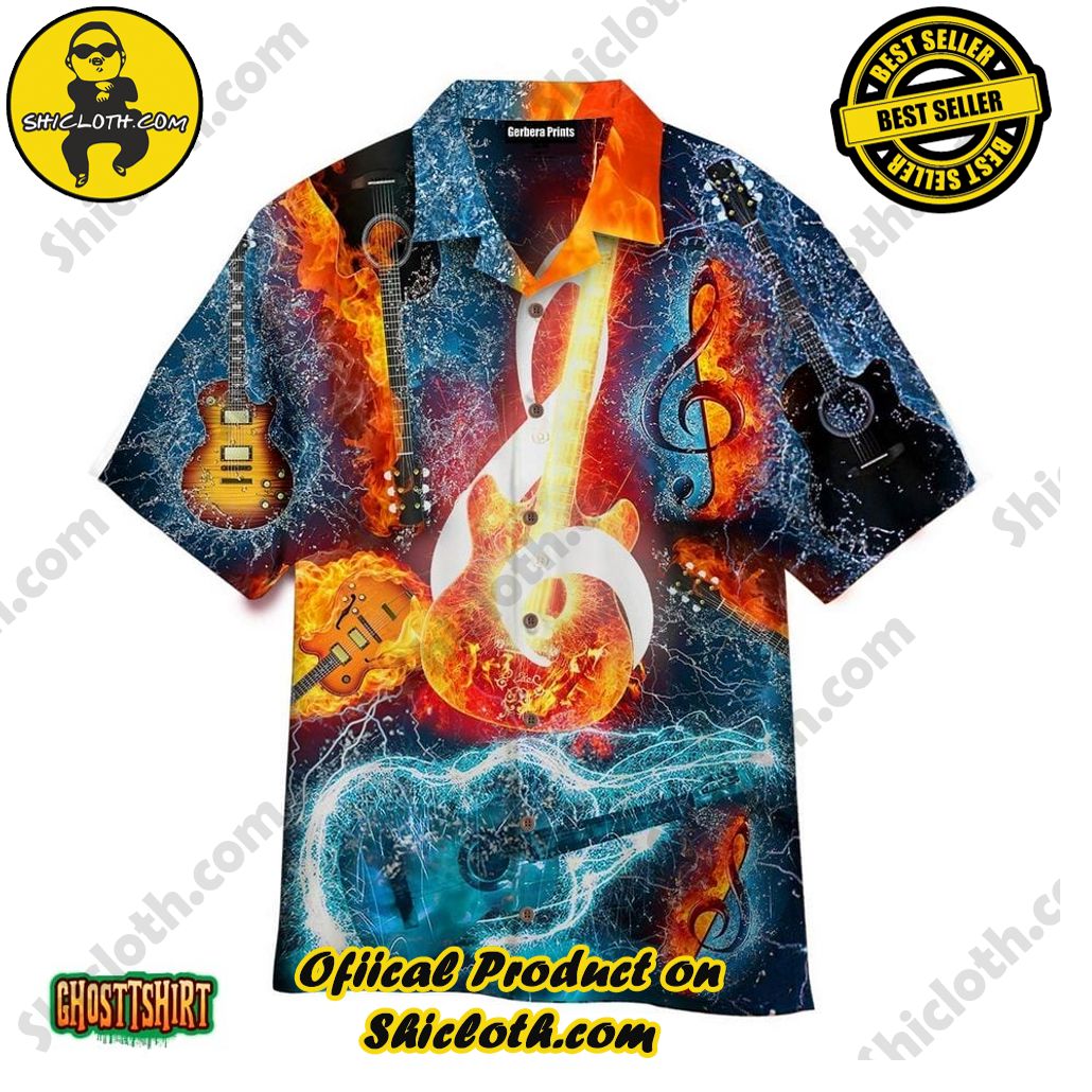 Discover the Perfect Beachwear: Shicloth's Stylish Summer Shirts for Your Next Vacation 47 Amazing Fire And Ice Music Note Guitar Aloha Hawaiian Shirt