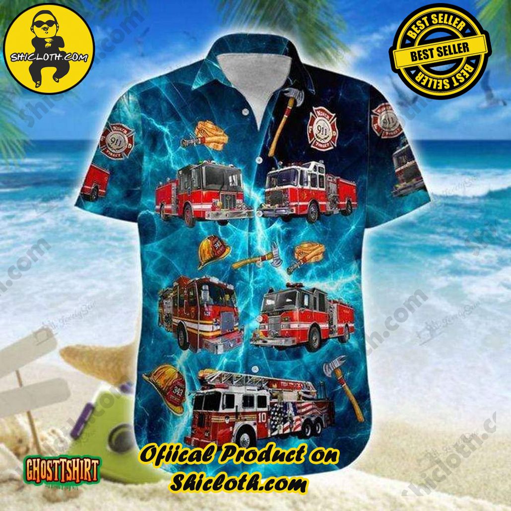 Discover the Perfect Beachwear: Shicloth's Stylish Summer Shirts for Your Next Vacation 50 Amazing Firefighter Blue Aloha Hawaiian Shirt