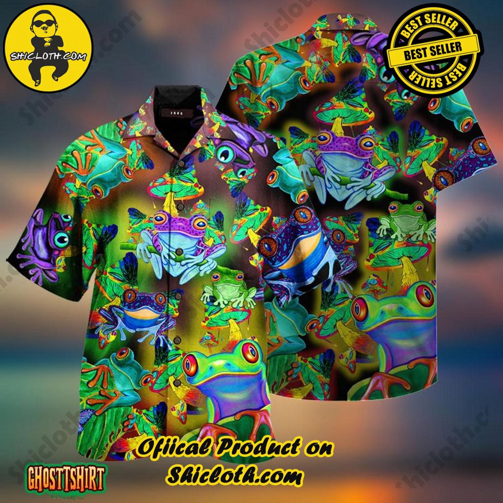 Discover the Perfect Beachwear: Shicloth's Stylish Summer Shirts for Your Next Vacation 54 Amazing Frogs And Mushrooms Green Aloha Hawaiian Shirt