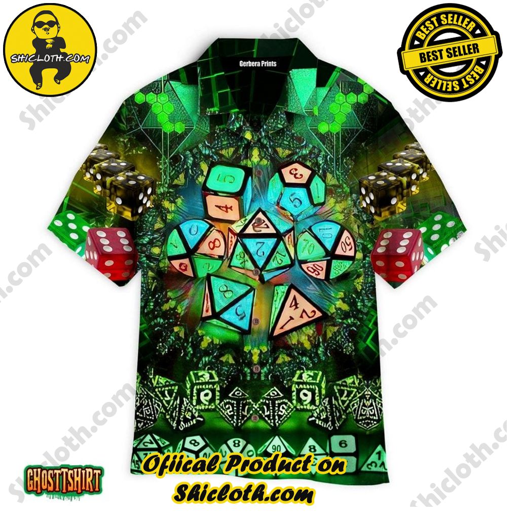 Discover the Perfect Beachwear: Shicloth's Stylish Summer Shirts for Your Next Vacation 60 Amazing Glowing Kaleidoscope Dice Green Aloha Hawaiian Shirt