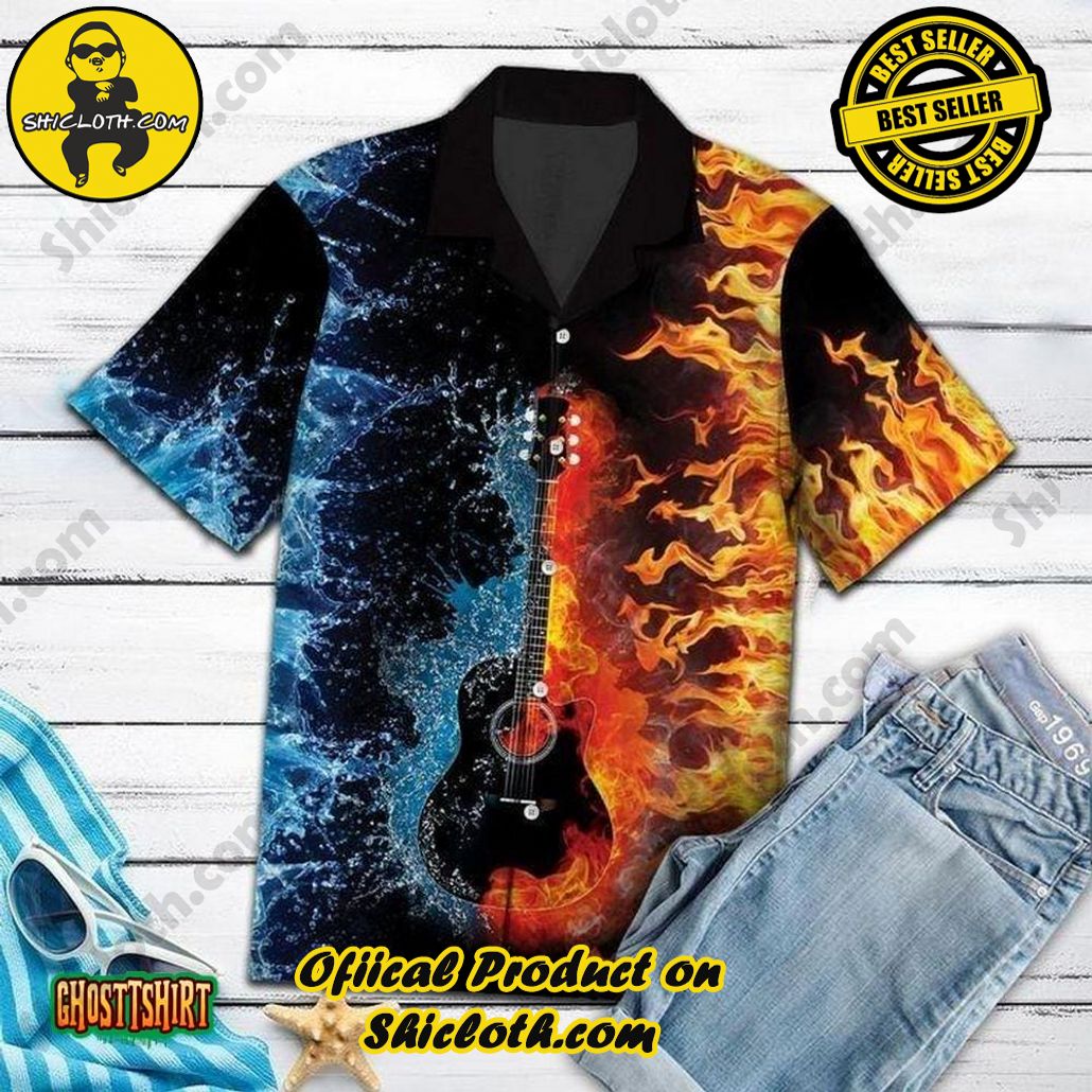 Discover the Perfect Beachwear: Shicloth's Stylish Summer Shirts for Your Next Vacation 66 Amazing Guitar With Fire Black Aloha Hawaiian Shirt