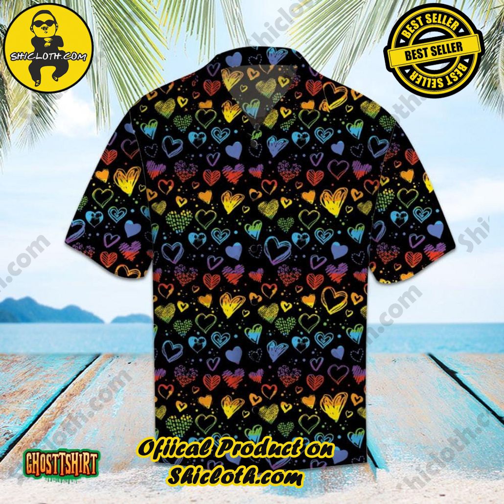 Discover the Perfect Beachwear: Shicloth's Stylish Summer Shirts for Your Next Vacation 70 Amazing Hearts LGBT Black Aloha Hawaiian Shirt