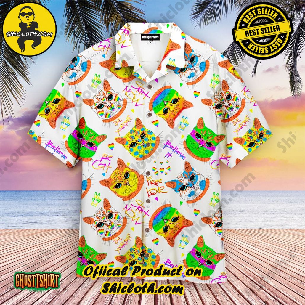 Discover the Perfect Beachwear: Shicloth's Stylish Summer Shirts for Your Next Vacation 73 Amazing Hippie Cat LGBTQ Be Yourself Aloha Hawaiian Shirt