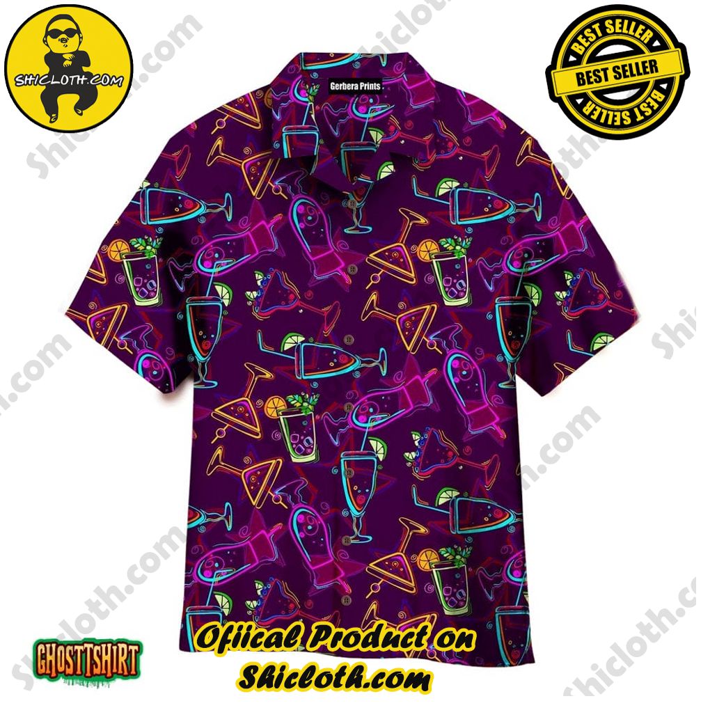 Shicloth Beach Shirts: The Perfect Summer Wardrobe Staple 33 Amazing Night Happy Cocktails Flowers Violet Aloha Hawaiian Shirt