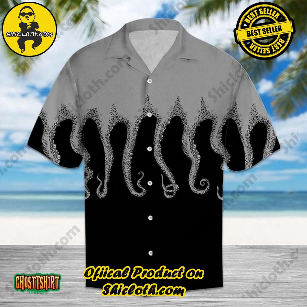 Shicloth Beach Shirts: The Perfect Summer Wardrobe Staple 37 Amazing Octopus Grey And Black Aloha Hawaiian Shirt