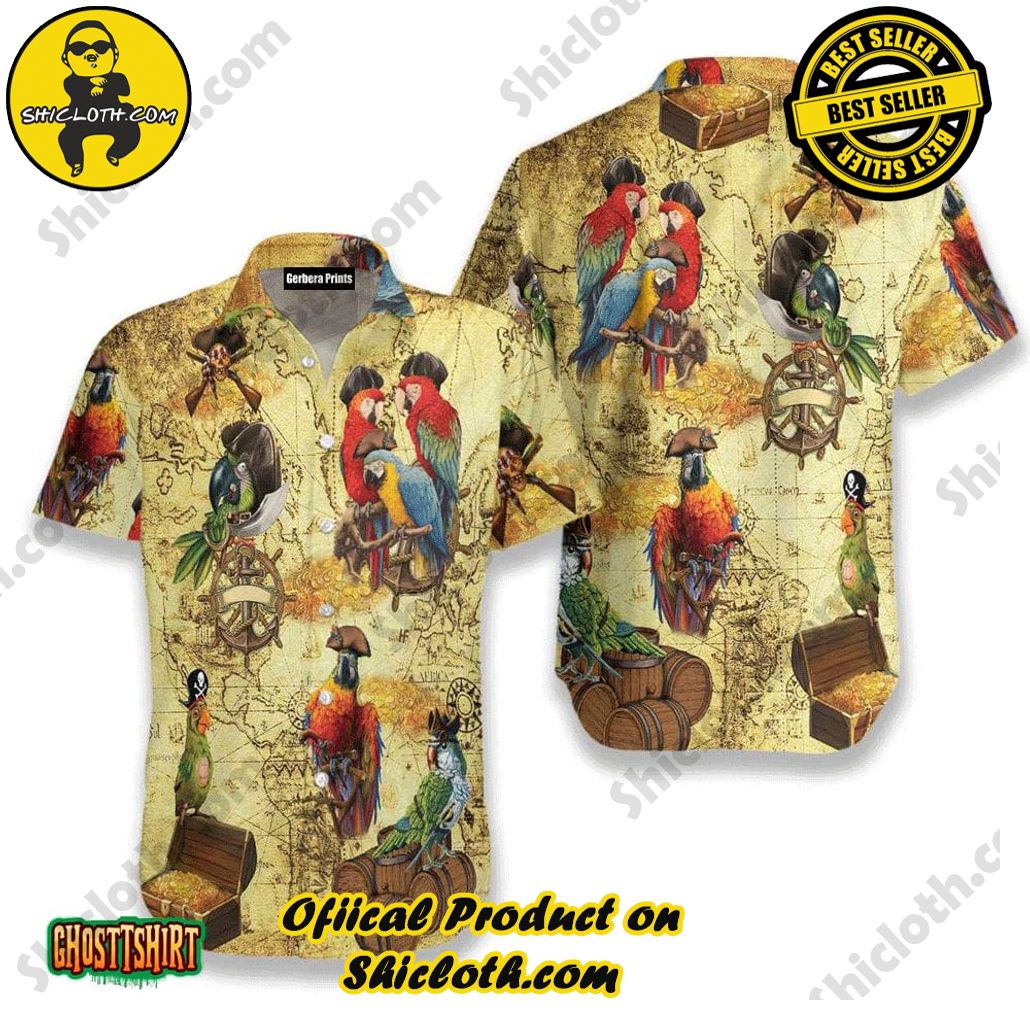 Shicloth Beach Shirts: The Perfect Summer Wardrobe Staple 53 Amazing Pirate Parrots Yellow Aloha Hawaiian Shirt