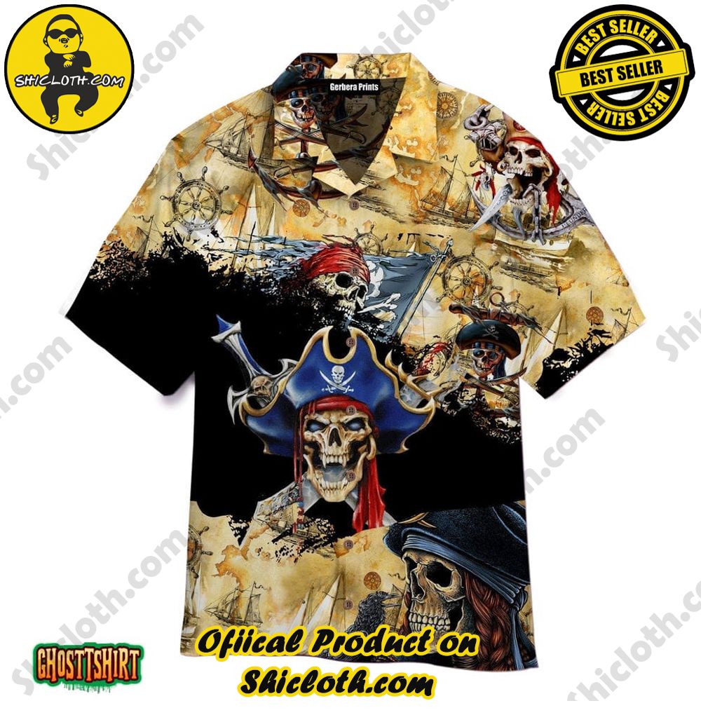 Shicloth Beach Shirts: The Perfect Summer Wardrobe Staple 57 Amazing Pirate Skull Pirate Black And Yellow Aloha Hawaiian Shirt