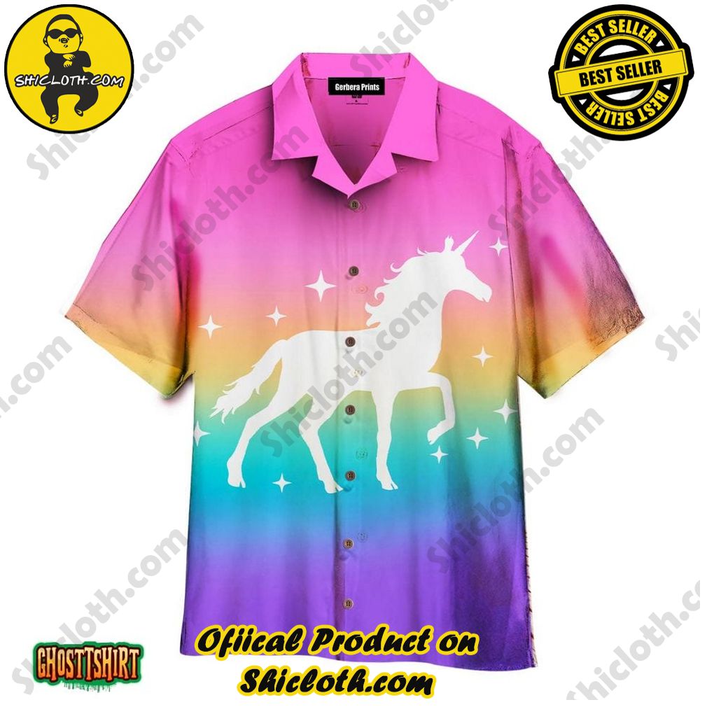 Shicloth Beach Shirts: The Perfect Summer Wardrobe Staple 70 Amazing Rainbow Unicorn Gerbera Aloha Hawaiian Shirt