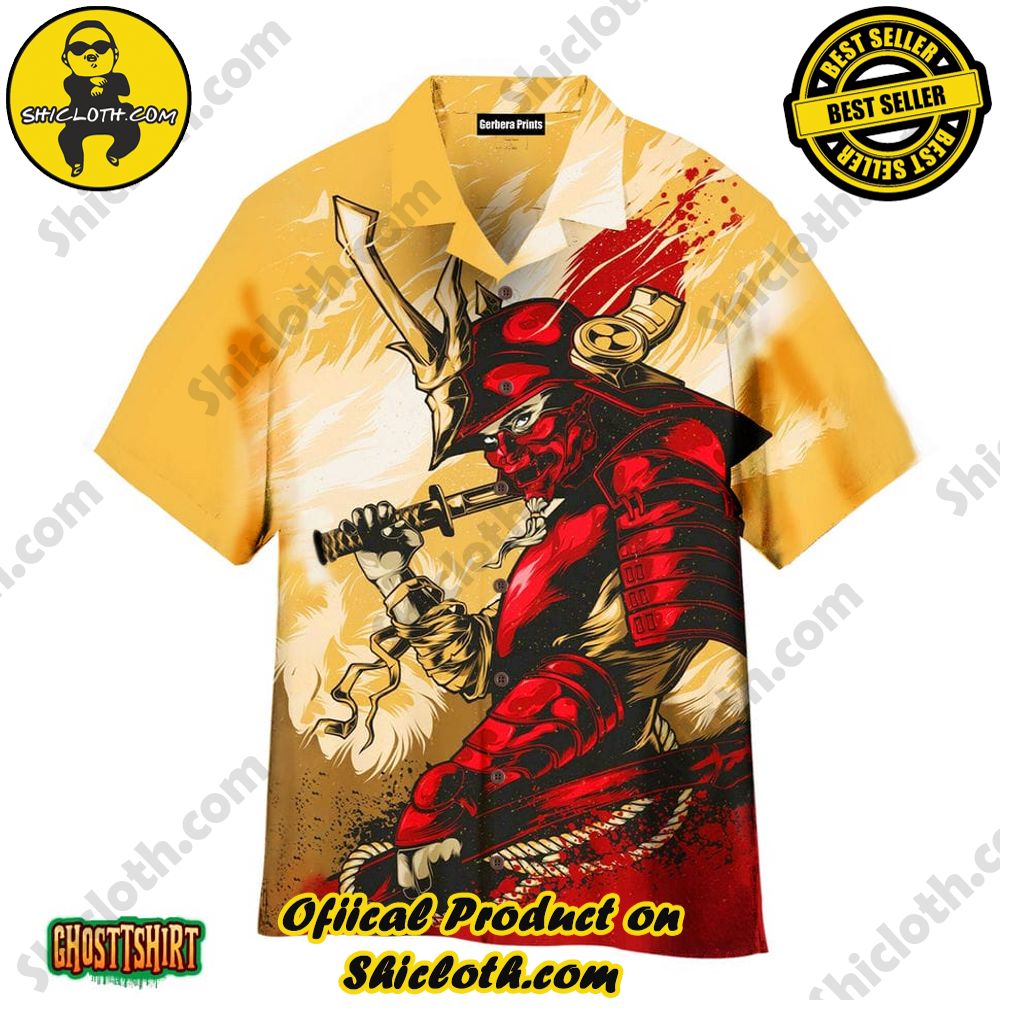 Shicloth Beach Shirts: The Perfect Summer Wardrobe Staple 74 Amazing Red Samurai Light Brown Aloha Hawaiian Shirt