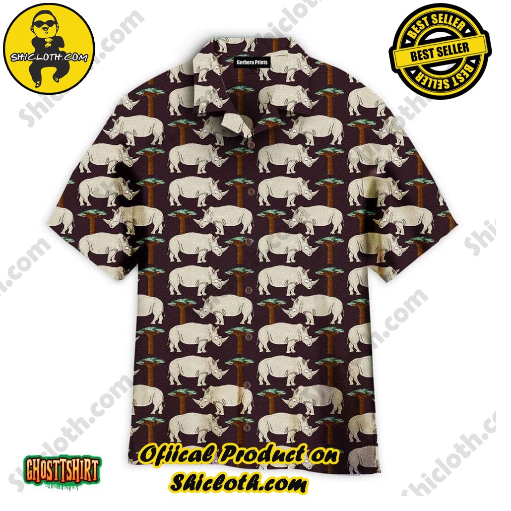 Shicloth Beach Shirts: The Perfect Summer Wardrobe Staple 76 Amazing Rhinos Pattern Aloha Hawaiian Shirt