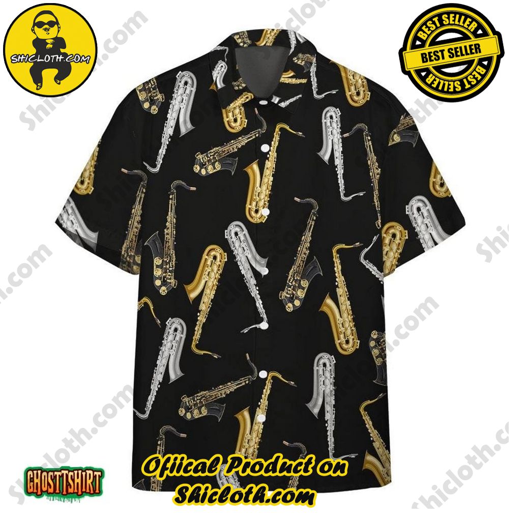 Shicloth Beach Shirts: The Perfect Summer Wardrobe Staple 86 Amazing Saxophone Black Aloha Hawaiian Shirt