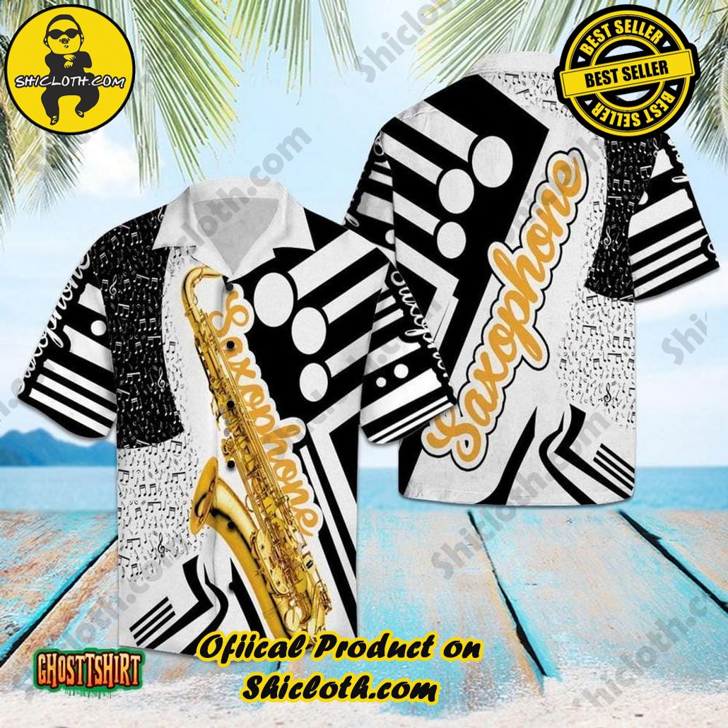 Shicloth Beach Shirts: The Perfect Summer Wardrobe Staple 87 Amazing Saxophone White Aloha Hawaiian Shirt