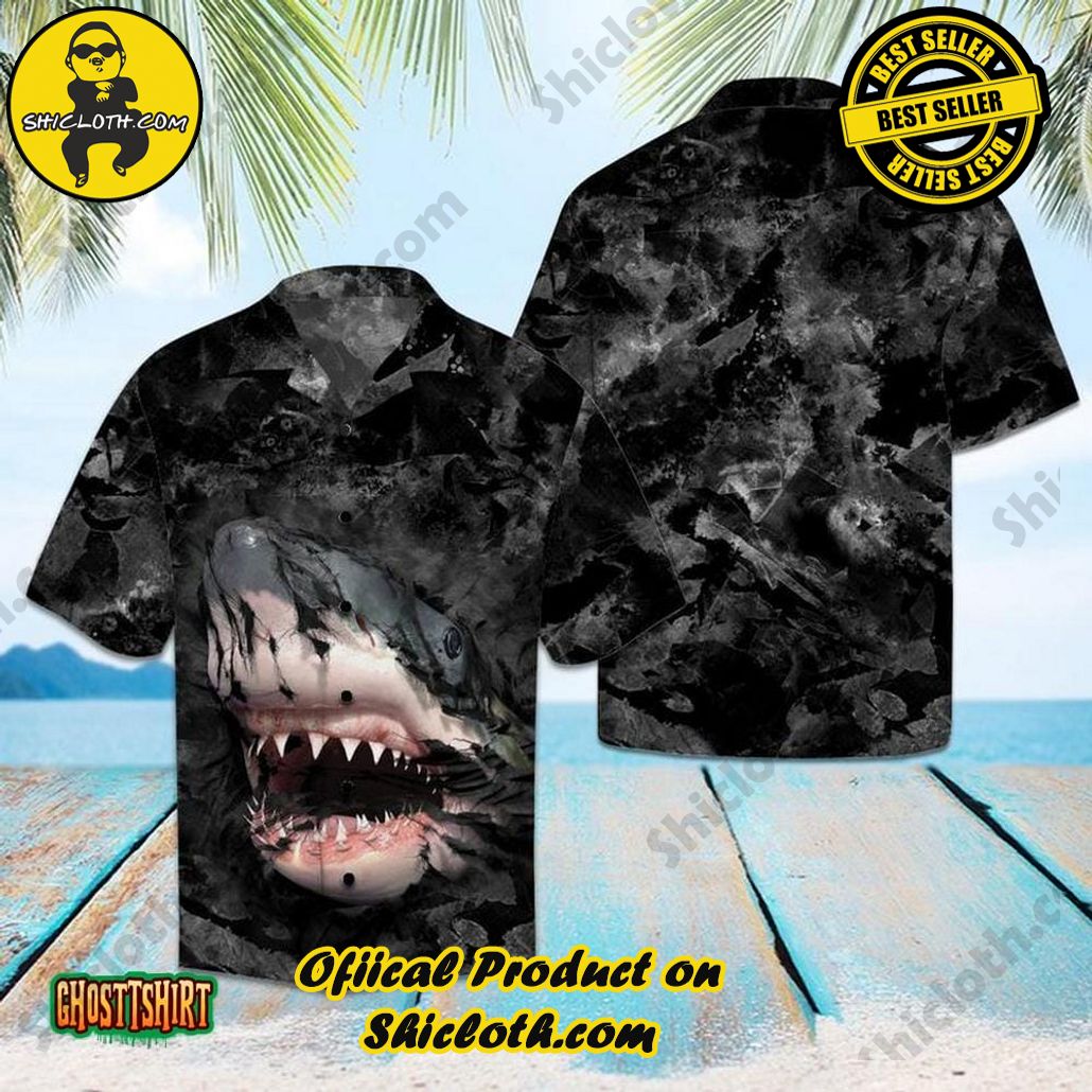 Shicloth Beach Shirts: The Perfect Summer Wardrobe Staple 89 Amazing Shark Black Aloha Hawaiian Shirt