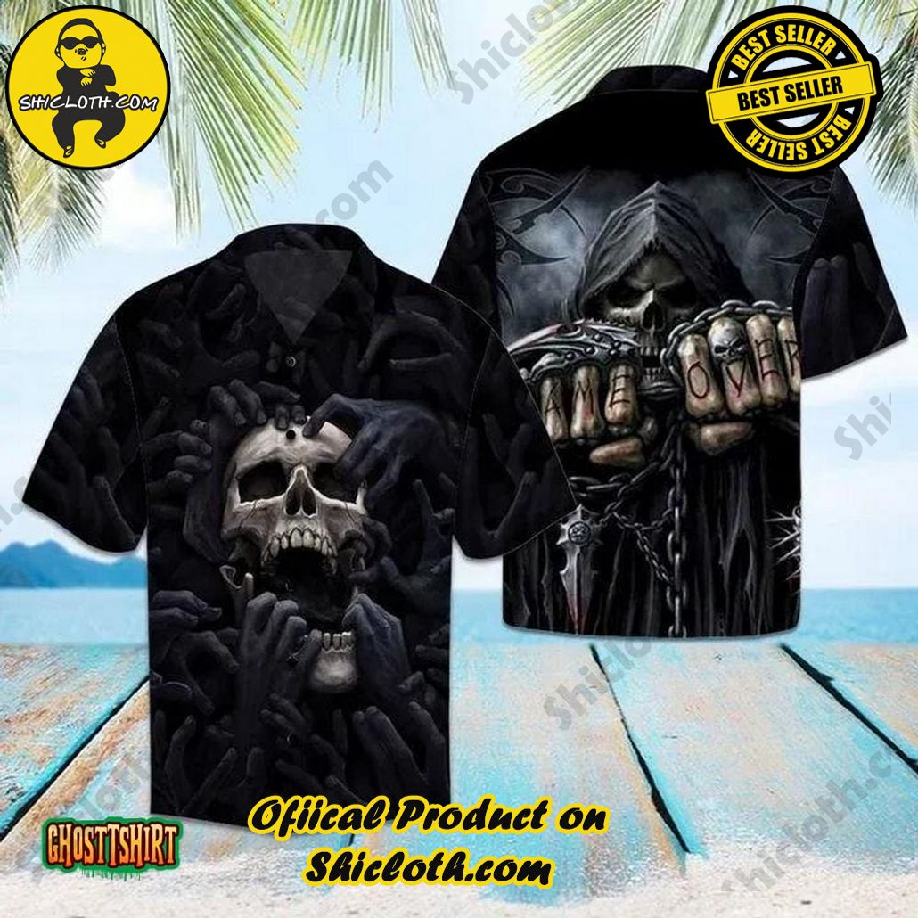 Shicloth Beach Shirts: The Perfect Summer Wardrobe Staple 92 Amazing Skull Black Aloha Hawaiian Shirt