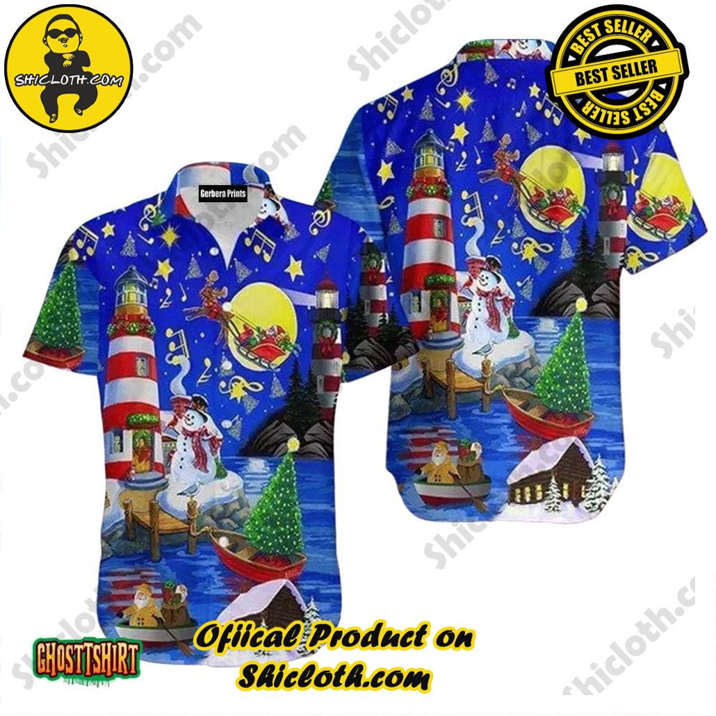 Shicloth Beach Shirts: The Perfect Summer Wardrobe Staple 94 Amazing Sky In Christmas Day Santa Claus Lighthouse Blue Aloha Hawaiian Shirt