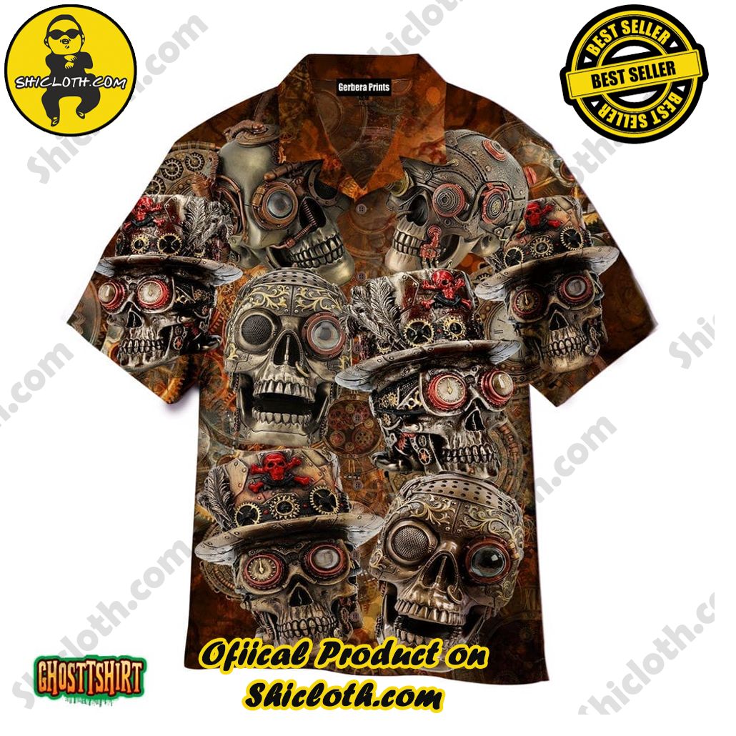 Shicloth Beach Shirts: The Perfect Summer Wardrobe Staple 99 Amazing Steampunk Skull Aloha Hawaiian Shirt