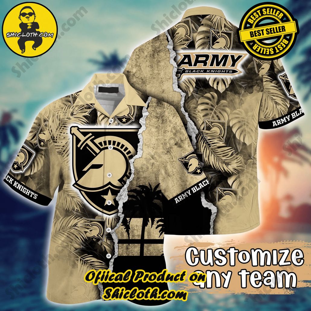 Show Your Team Spirit with Shicloth NCAA Beach Shirts 18 Army Black Knights NCAA Hawaiian Shirt Custom Sun Rays The Green Pitch Sport Shirts