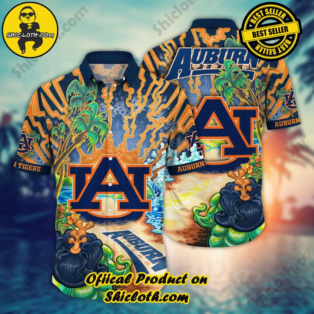 Show Your Team Spirit with Shicloth NCAA Beach Shirts 25 Auburn Tigers NCAA Hawaiian Shirt Sun Dressestime Aloha Shirt