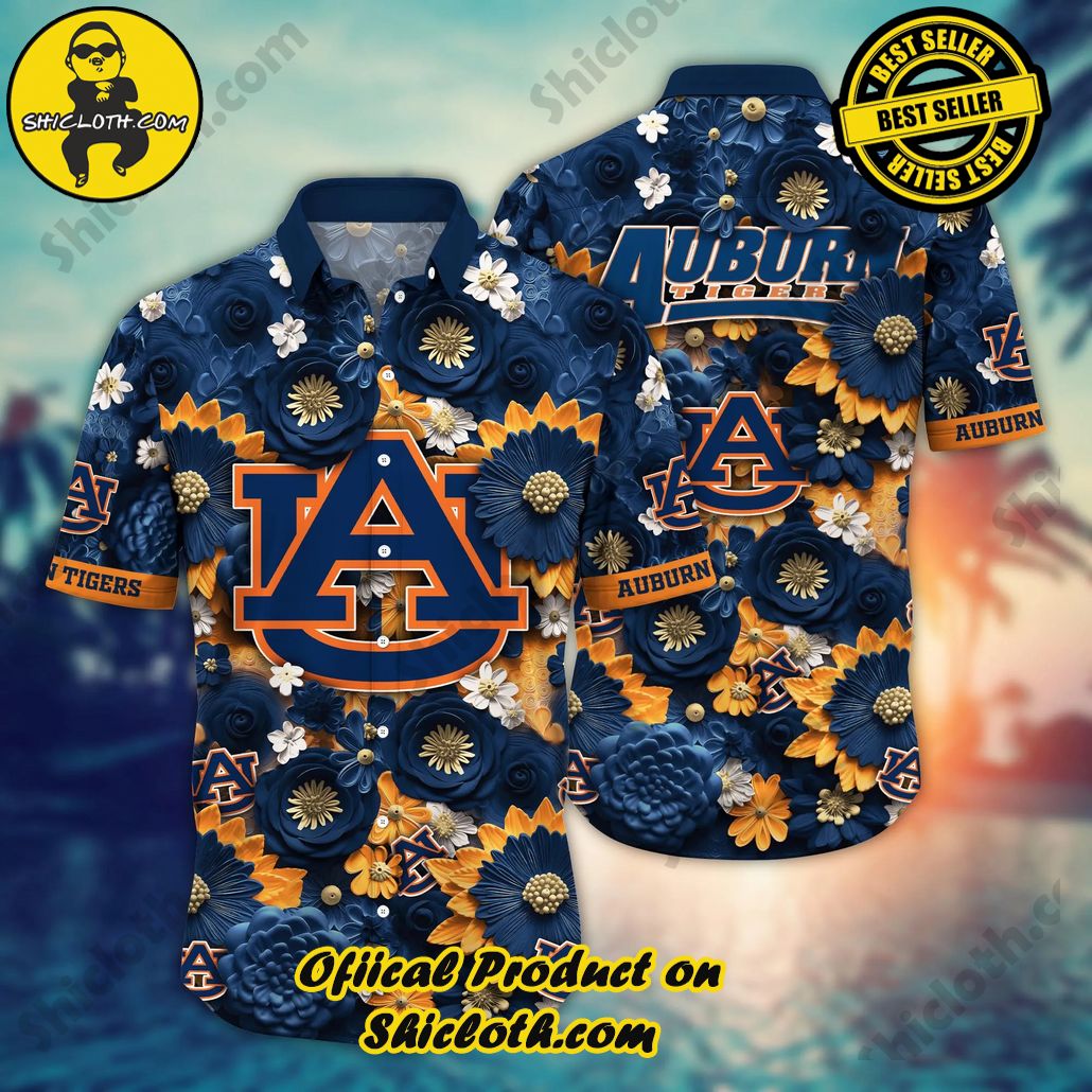 Show Your Team Spirit with Shicloth NCAA Beach Shirts 27 Auburn Tigers NCAA Hawaiian Shirt Trending For This Summer Customize Shirt Any Team