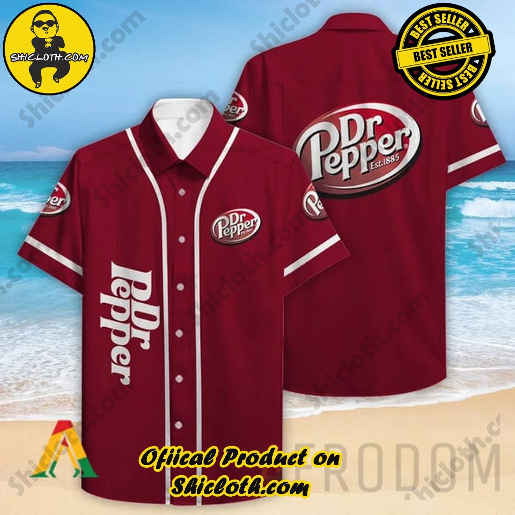 Discover Paradise: Shicloth's Button Shirt - Hawaiian Shirt 4 Basic Printed Red Dr Pepper Button Shirt - Hawaiian Shirt
