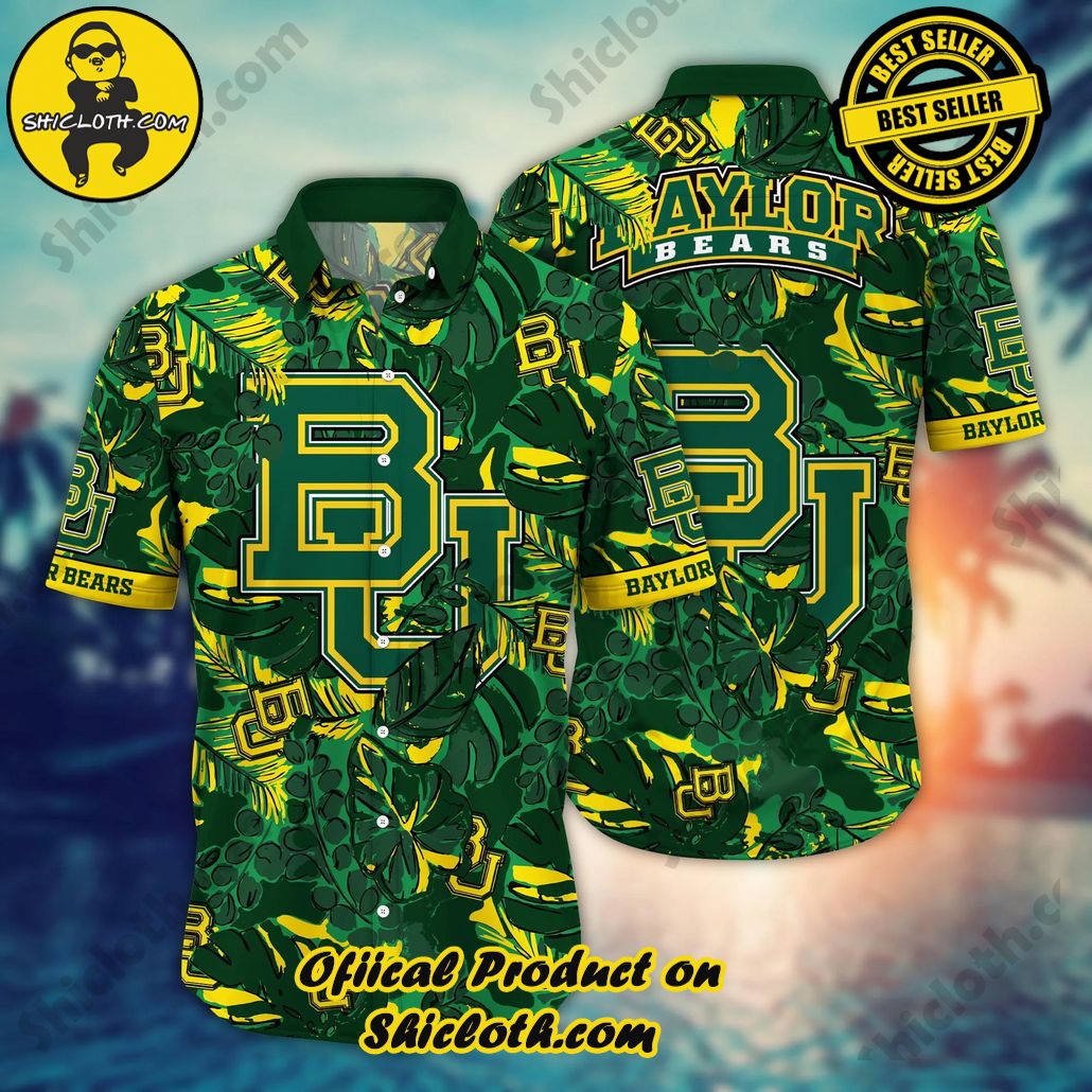 Show Your Team Spirit with Shicloth NCAA Beach Shirts 32 Baylor Bears NCAA Hawaiian Shirt Mid-Year Aloha Shirt