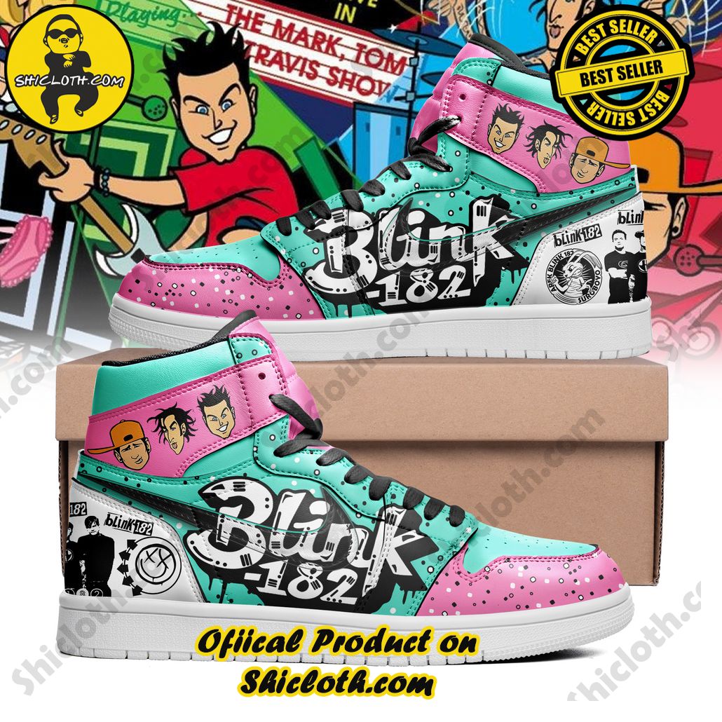 Blink-182 Rock Band Nike Air Jordan 1, Hightop Sneakers