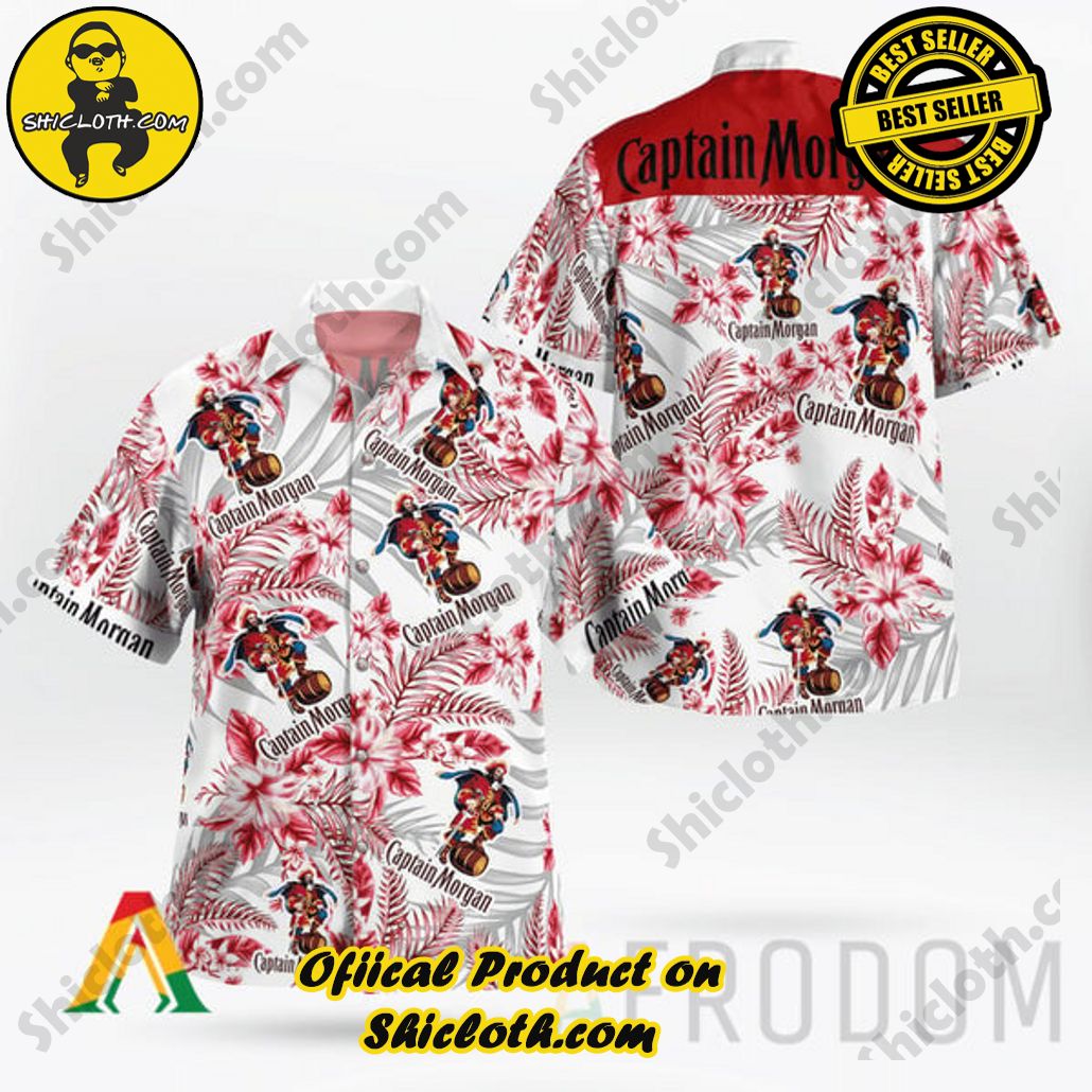 Discover Paradise: Shicloth's Button Shirt - Hawaiian Shirt 5 Boho Tropical Flowers Captain Morgan Button Shirt - Hawaiian Shirt