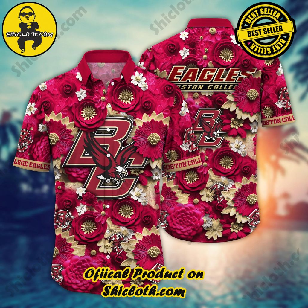 Show Your Team Spirit with Shicloth NCAA Beach Shirts 46 Boston College Eagles NCAA Hawaiian Shirt Trending For This Summer Customize Shirt Any Team