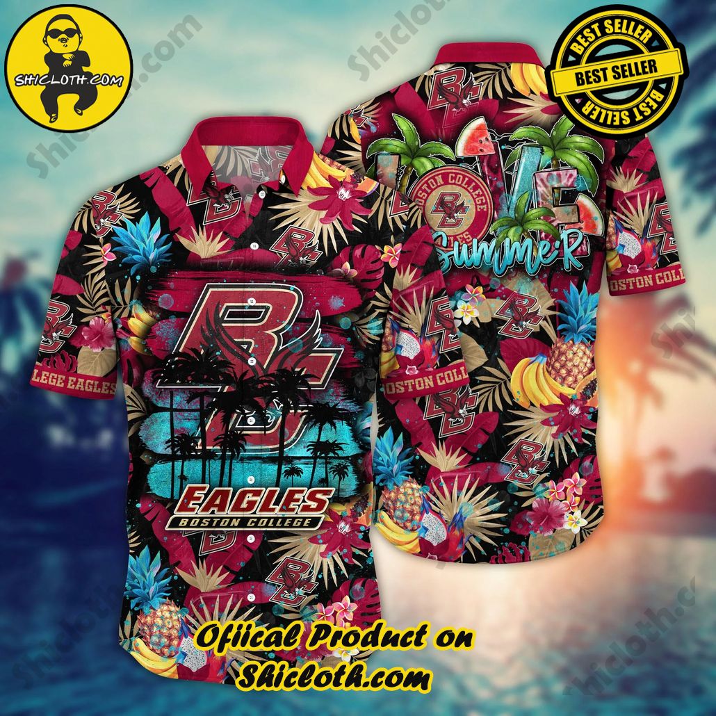 Show Your Team Spirit with Shicloth NCAA Beach Shirts 47 Boston College Eagles NCAA Hawaiian Shirt Vacation Timetime Aloha Shirt
