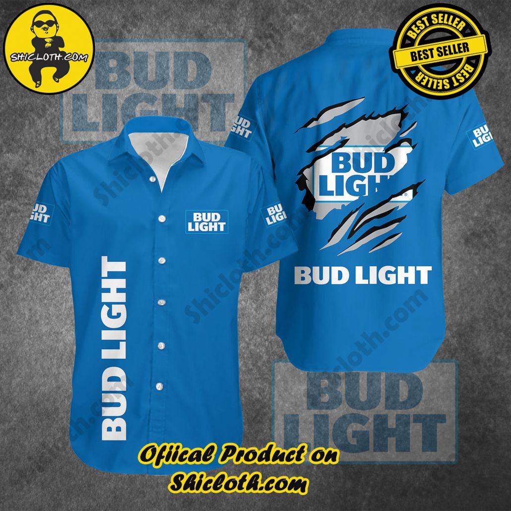 Unleash Your Inner Islander: Shicloth's Hawaiian Beach Shirts For Men 10 Bud Light Button Beach Shirts For Men Version 2