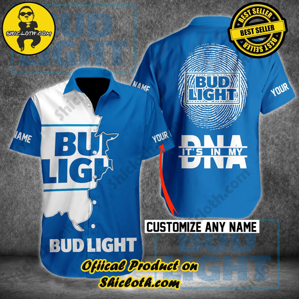 Unleash Your Inner Islander: Shicloth's Hawaiian Beach Shirts For Men 18 Bud Light It’s in My DNA Button Beach Shirts For Men