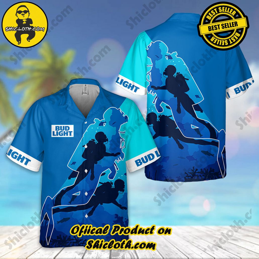 Unleash Your Inner Islander: Shicloth's Hawaiian Beach Shirts For Men 20 Bud Light Scuba Custom Name Hawaiian Beach Shirts For Men