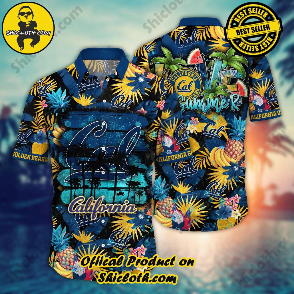 Show Your Team Spirit with Shicloth NCAA Beach Shirts 57 California Golden Bears NCAA Hawaiian Shirt Evening Strolls Aloha Shirt