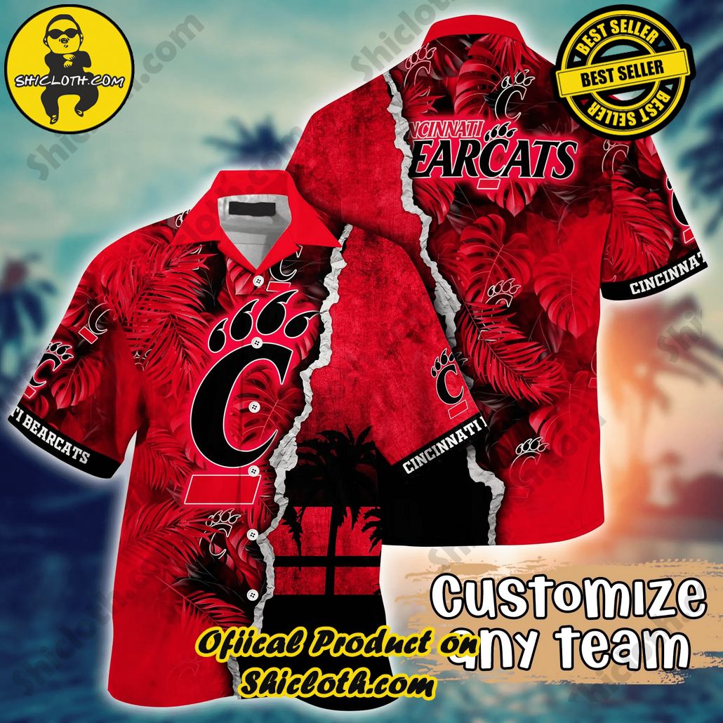 Show Your Team Spirit with Shicloth NCAA Beach Shirts 62 Cincinnati Bearcats NCAA Hawaiian Shirt Custom Warm Nights Aloha Shirt