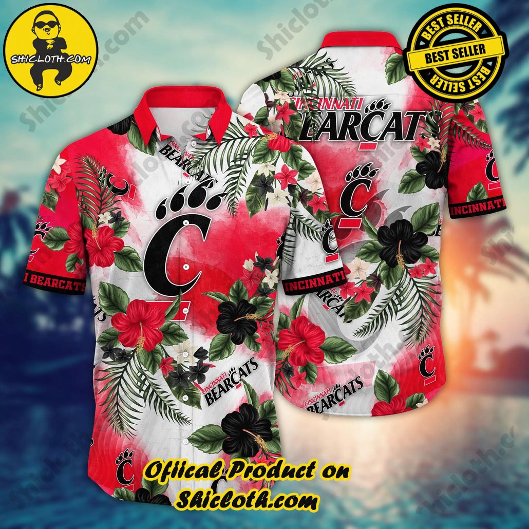 Show Your Team Spirit with Shicloth NCAA Beach Shirts 63 Cincinnati Bearcats NCAA Hawaiian Shirt Flip Flopstime Aloha Shirt