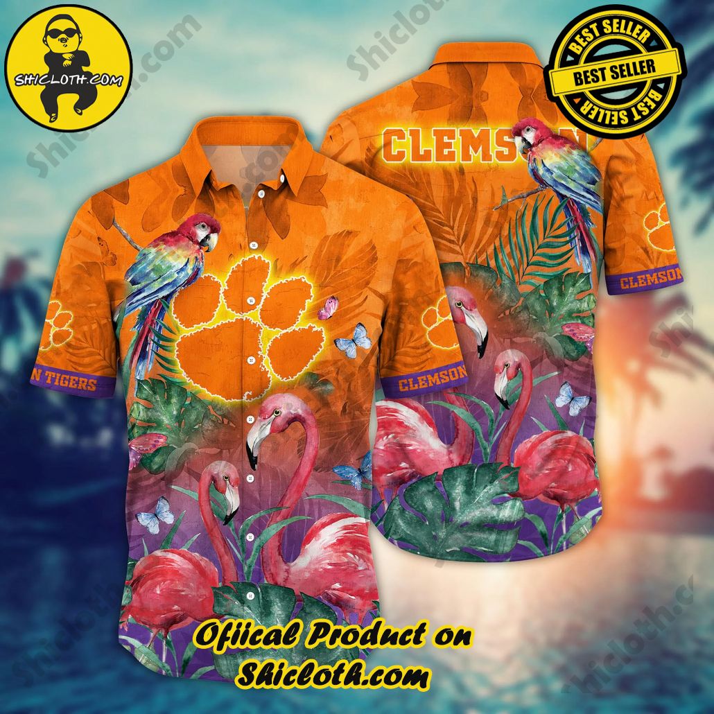 Show Your Team Spirit with Shicloth NCAA Beach Shirts 66 Clemson Tigers NCAA Hawaiian Shirt Air Conditioning Aloha Shirt