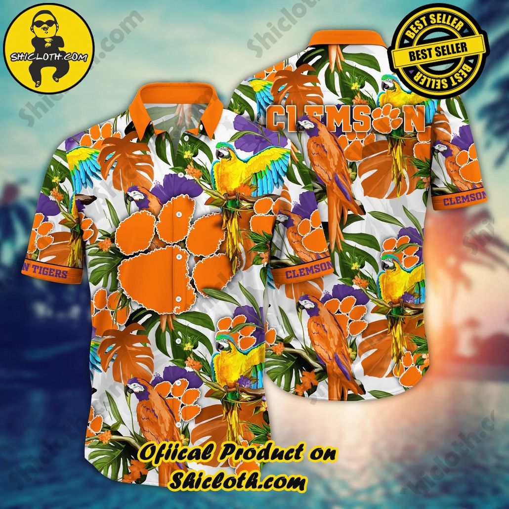 Show Your Team Spirit with Shicloth NCAA Beach Shirts 67 Clemson Tigers NCAA Hawaiian Shirt Ceiling Fanstime Aloha Shirt