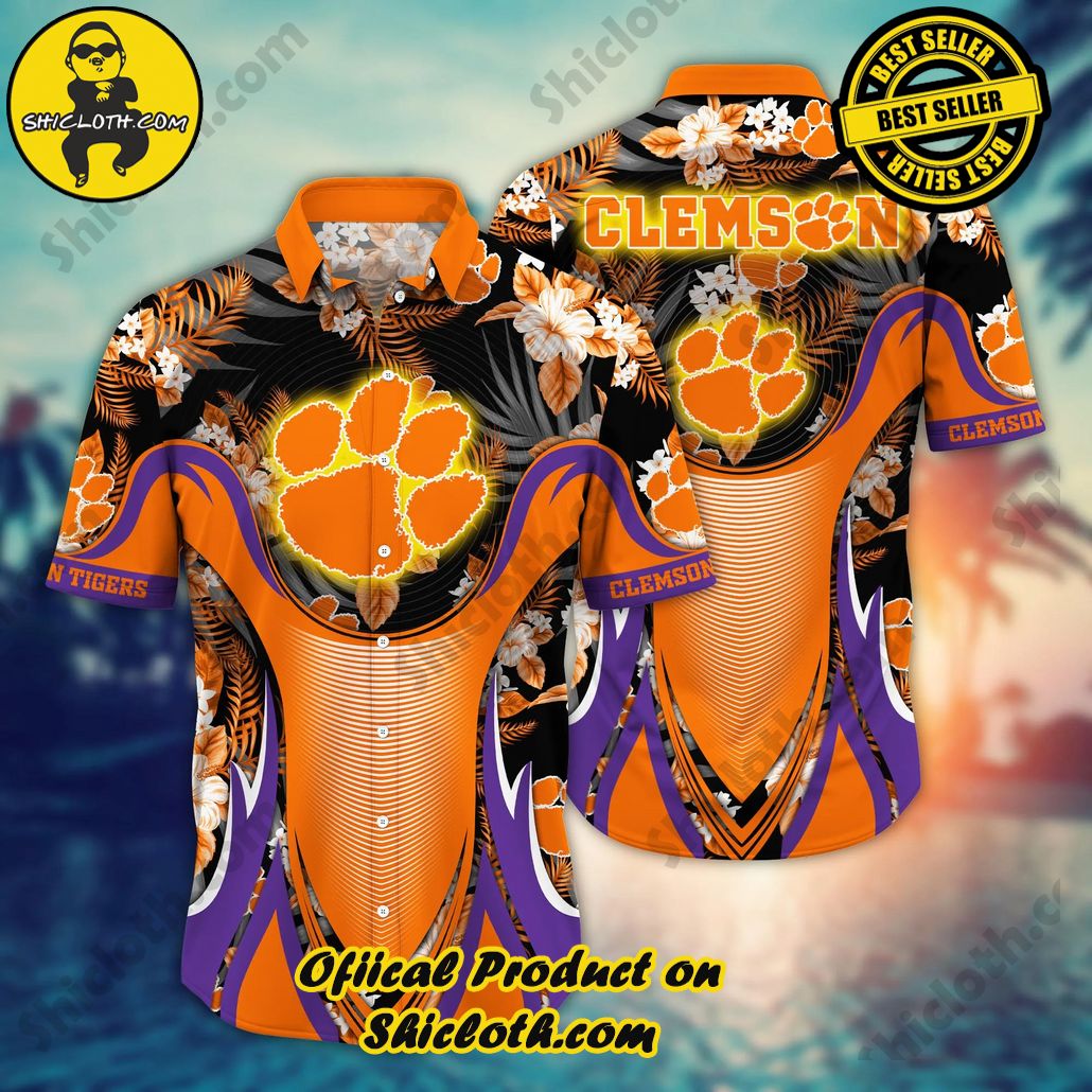 Show Your Team Spirit with Shicloth NCAA Beach Shirts 71 Clemson Tigers NCAA Hawaiian Shirt Swimsuits Aloha Shirt