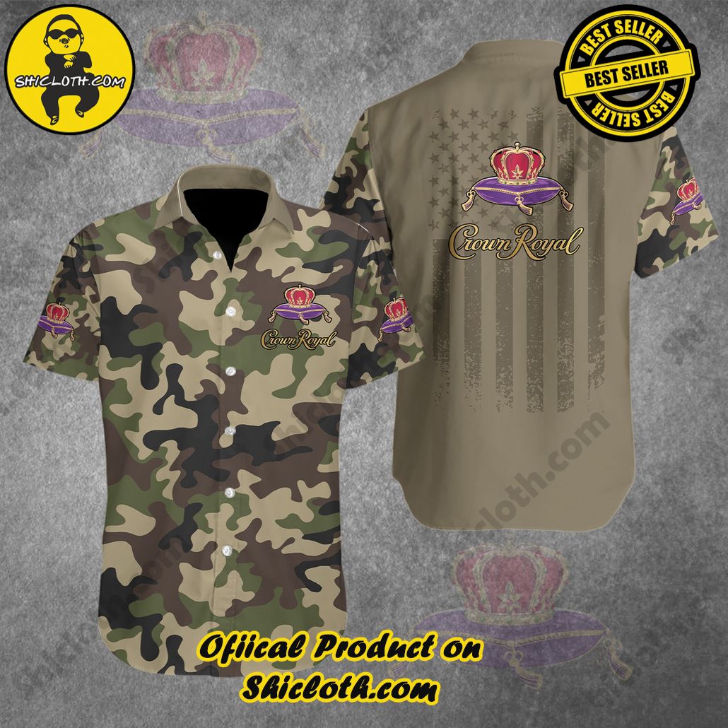 Unleash Your Inner Islander: Shicloth's Hawaiian Beach Shirts For Men 33 Crown Royal Camouflage Green Brown Button Beach Shirts For Men