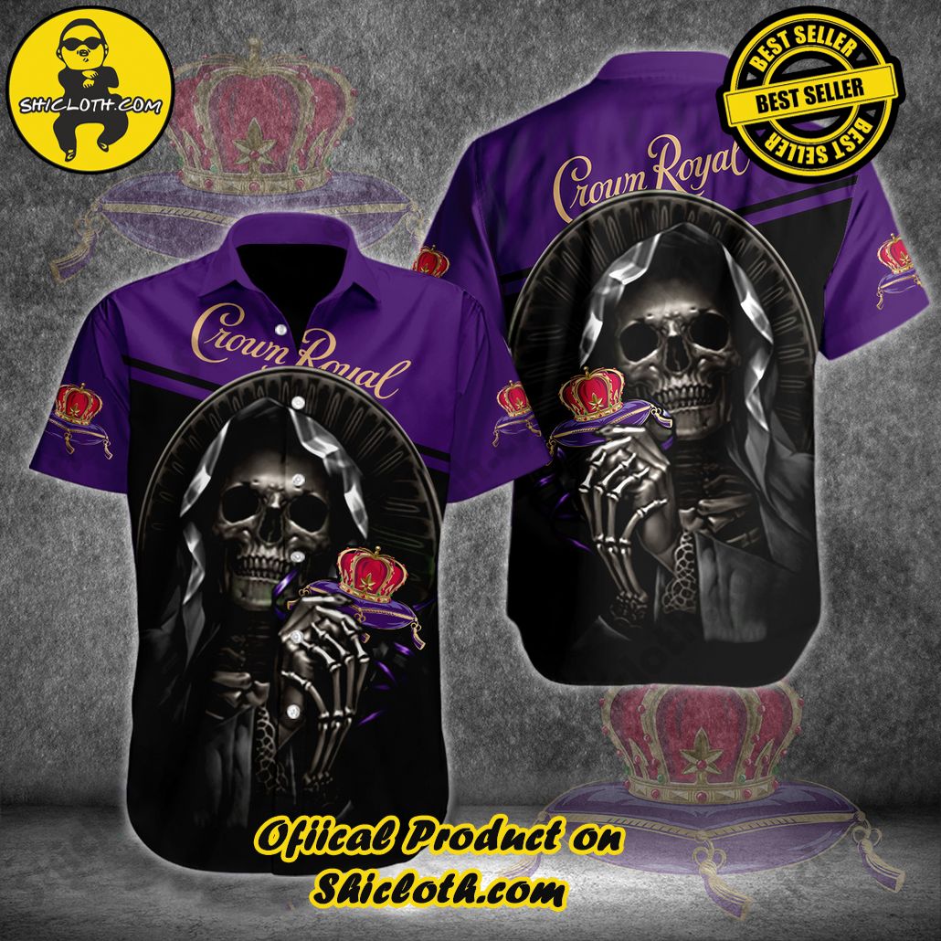Unleash Your Inner Islander: Shicloth's Hawaiian Beach Shirts For Men 37 Crown Royal Skull Button Beach Shirts For Men