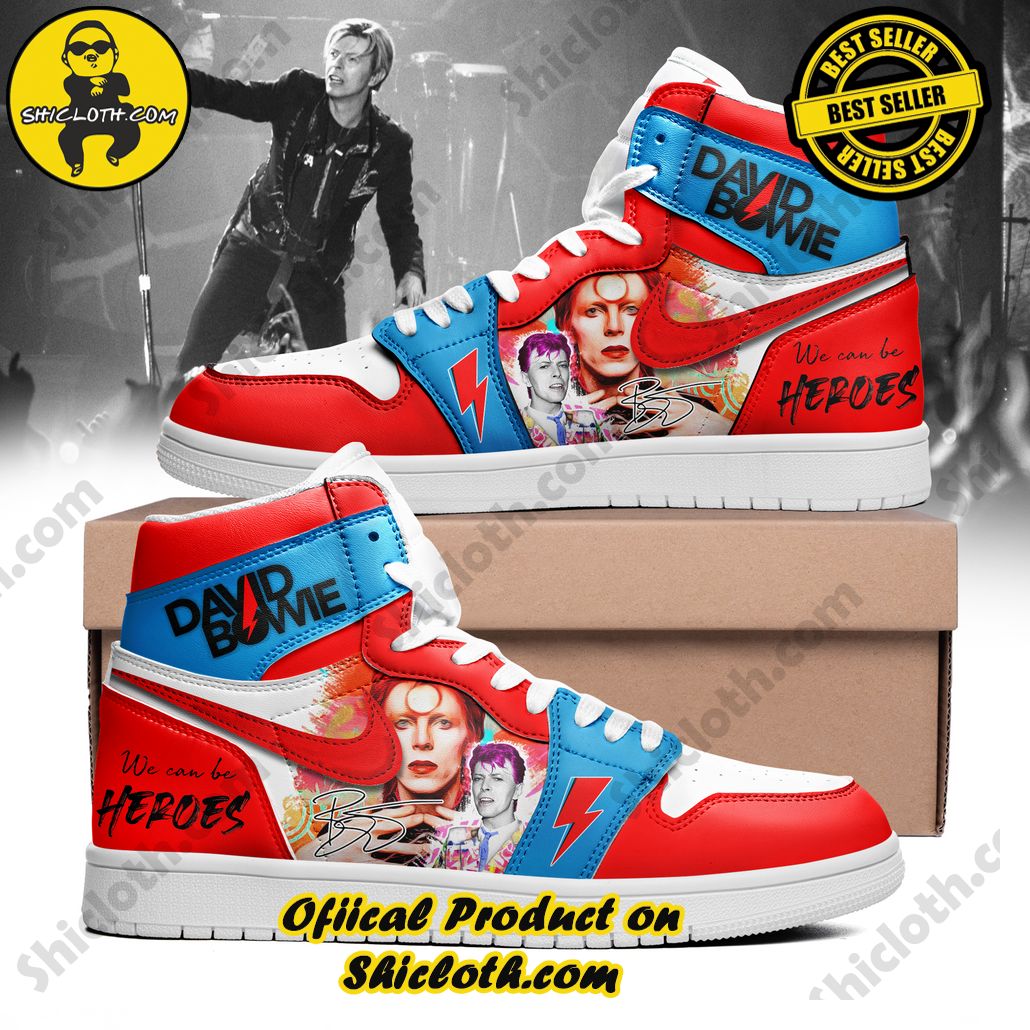 David Bowie Nike Air Jordan 1, Hightop Sneakers - Shicloth