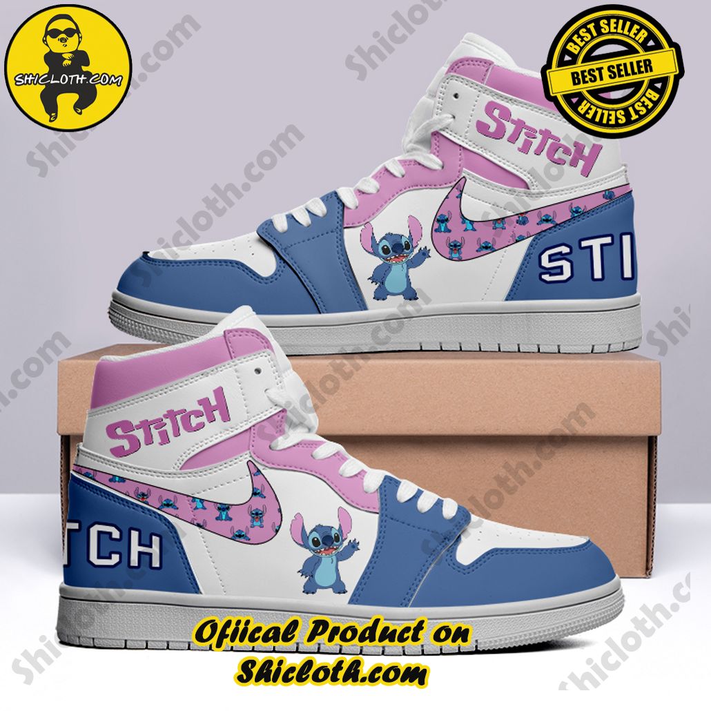 Step into Style: Introducing Shicloth's Nike Air Jordan 1 Sneakers 12 Disney Stitch Nike Air Jordan 1, Hightop Sneakers