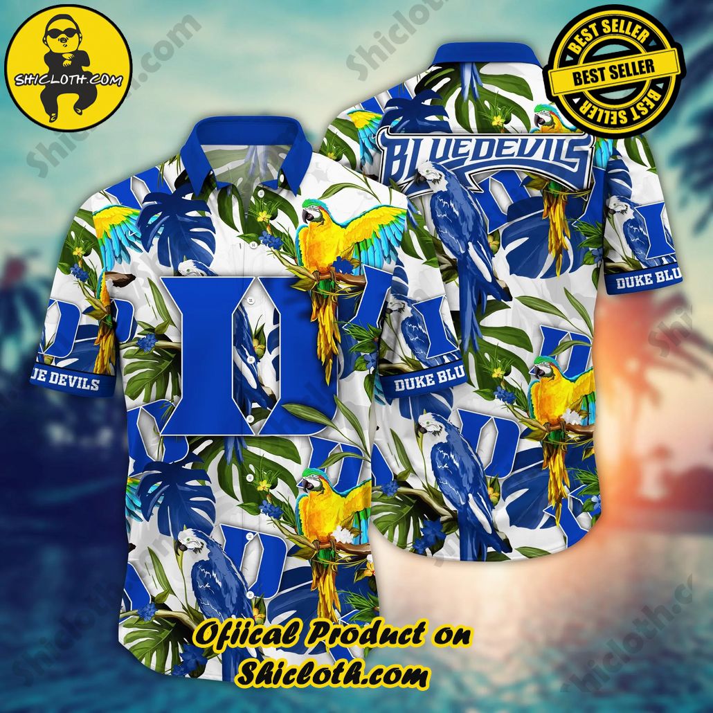 Show Your Team Spirit with Shicloth NCAA Beach Shirts 78 Duke Blue Devils NCAA Hawaiian Shirt Beach Daystime Aloha Shirt