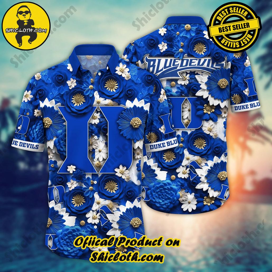 Show Your Team Spirit with Shicloth NCAA Beach Shirts 83 Duke Blue Devils NCAA Hawaiian Shirt Trending For This Summer Customize Shirt Any Team