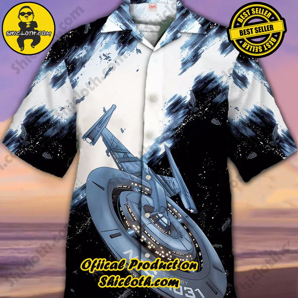 Shicloth Short Sleeve Shirts: The Perfect Way to Stay Cool and Comfortable on Your Beach Vacation 14 Eye-Catching Black And White Sci-Fi Space And Starship Printing Cuban Collar Hawaiian Short Sleeve Shirt