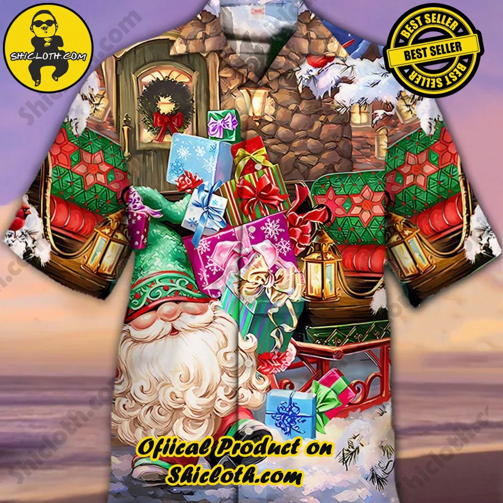 Shicloth Short Sleeve Shirts: Stay Cool and Look Sharp This Summer 12 Eye-Catching Christmas Retro Gnome Village Printing Cuban Collar Hawaiian Short Sleeve Shirt