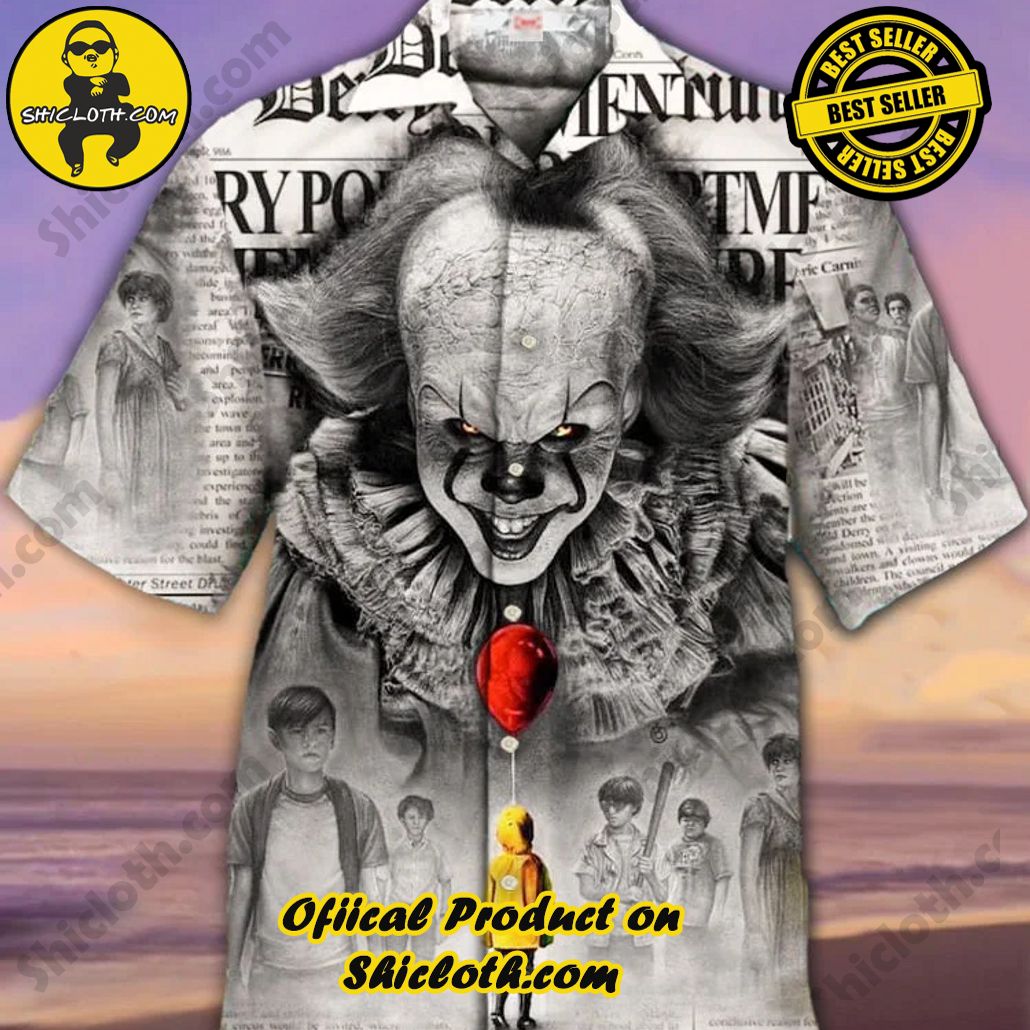 Shicloth Short Sleeve Shirts: Stay Cool and Look Sharp This Summer 21 Eye-Catching Retro Newspaper Scary White Secret Clown Printing Cuban Collar Hawaiian Short Sleeve Shirt