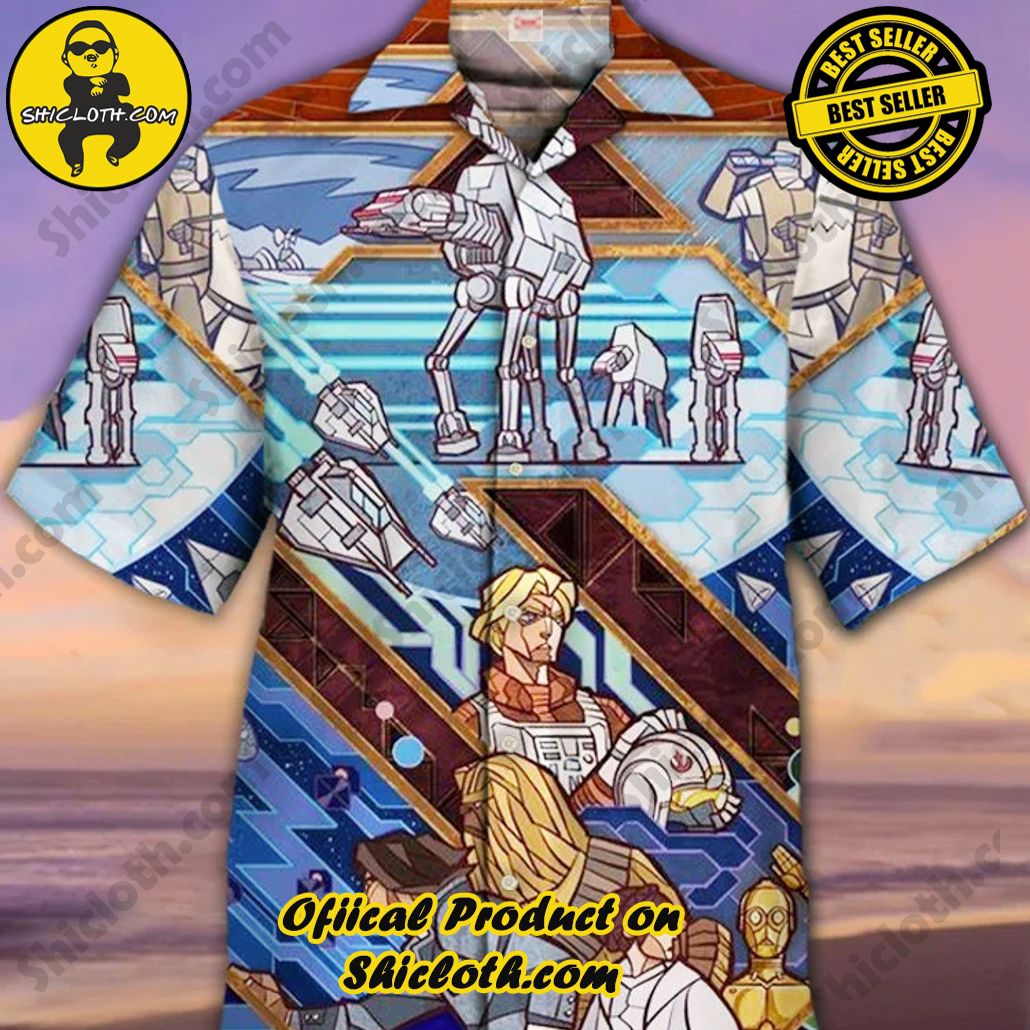 Shicloth Short Sleeve Shirts: The Perfect Way to Stay Cool and Comfortable on Your Beach Vacation 23 Eye-Catching Vintage Cartoon Sculpture Style Giant Walkers And Space Warriors Printing Cuban Collar Hawaiian Short Sleeve Shirt