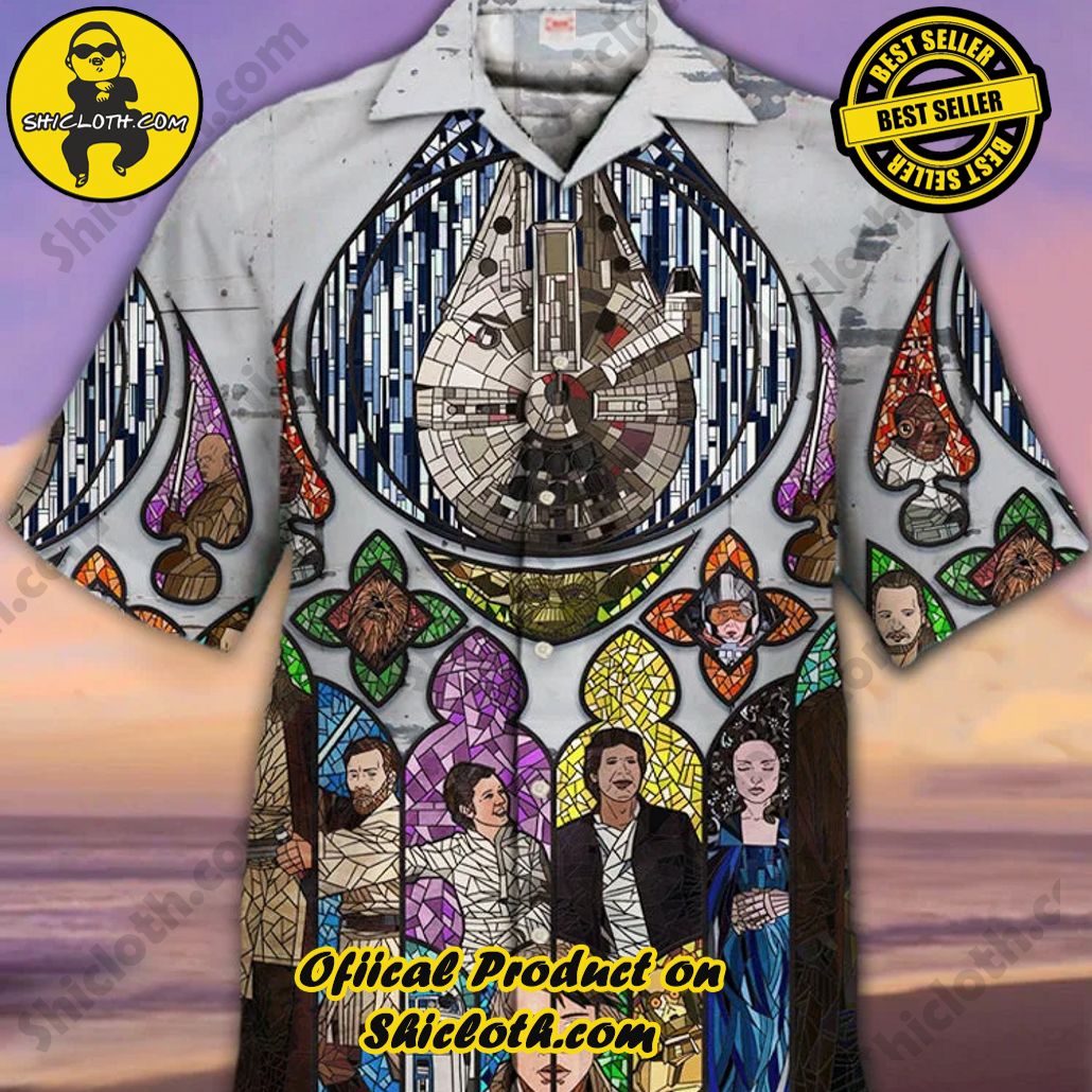 Shicloth Short Sleeve Shirts: The Perfect Way to Stay Cool and Comfortable on Your Beach Vacation 24 Eye-Catching Vintage Stained Glass Painted Spaceship And Portraits of Space Warriors Printing Cuban Collar Hawaiian Short Sleeve Shirt